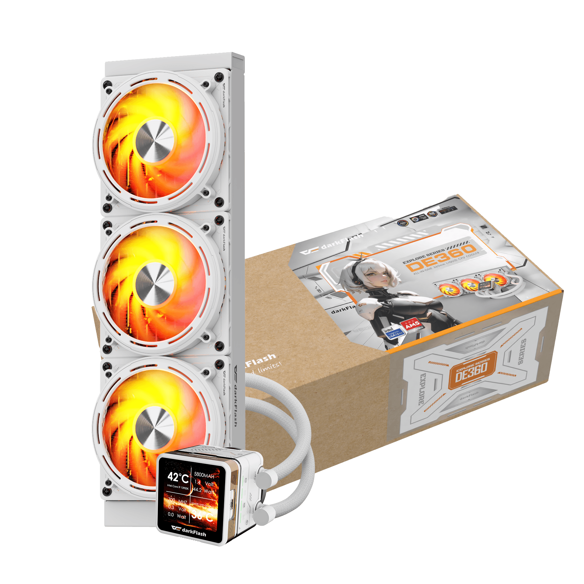 Tản nhiệt nước AIO CPU DARKFLASH DE360 3 Fan White